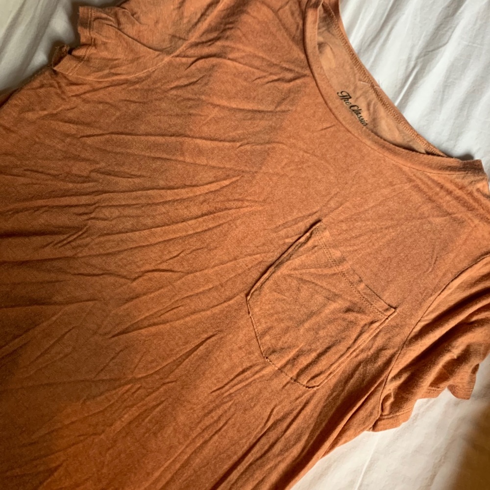 Simple Orange Pocket Shirt